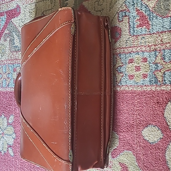 VINTAGE SPLIT COWHIDE LEATHER BRIEFCASE BAG - Picture 3 of 16